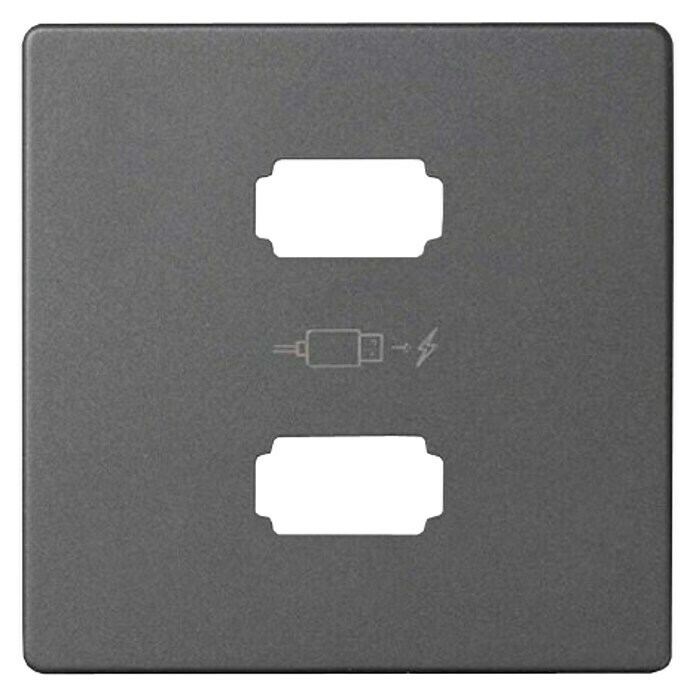 Simon 82 Tapa para toma USB (Negro, Aluminio, En pared)