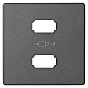 Simon 82 Tapa para toma USB (Negro, Aluminio, En pared)