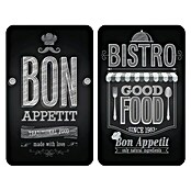 Wenko Placa de protección de vidrio Bon appetit (L x An: 52 x 30 cm, Negro)