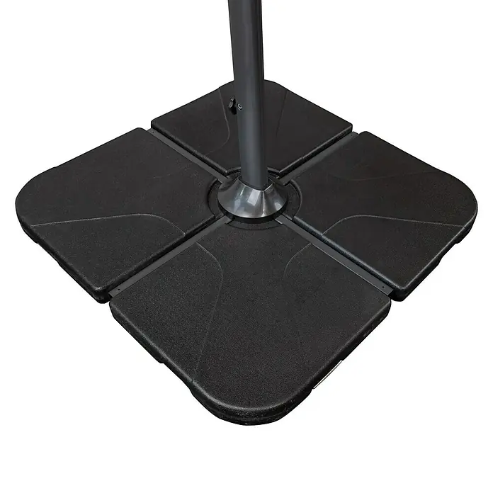 Doppler Beschwerplatte Füllbar - 50 x 50 cm, 4 -tlg. - Der quadratische Sonnenschirmständer bietet eine stabile Basis für Ihren Sonnenschirm. Das schwarze Design fügt sich nahtlos in jeden Außenbereich ein.