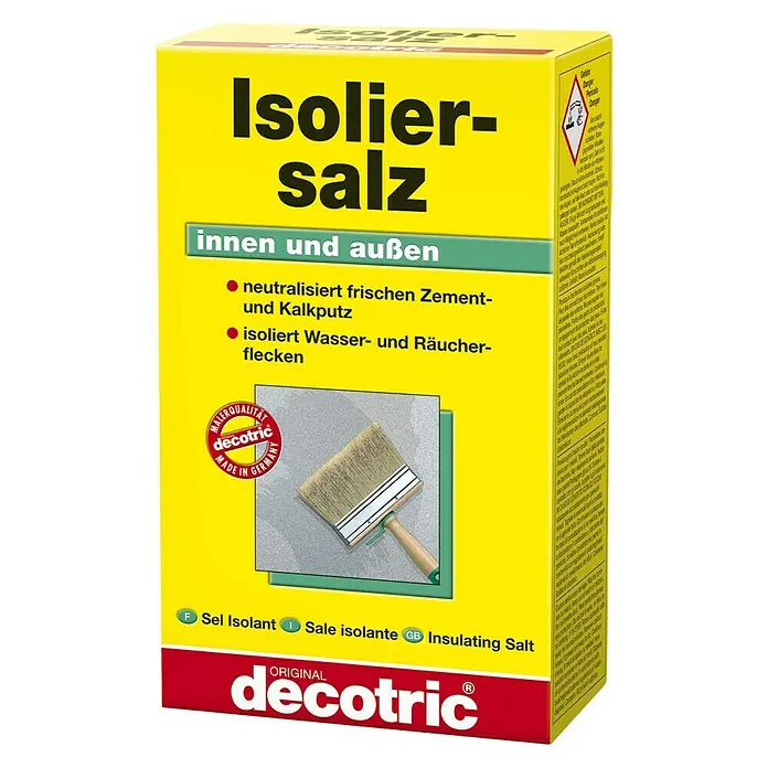 Decotric Isoliersalz - 500 g - Produktbild von Decotric Isolier-Salz, das ideal für Innen- und Außenbereiche geeignet ist und zuverlässig vor Feuchtigkeit schützt.