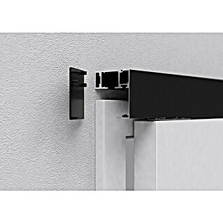 Entravia Abstands-Set Bright-Slide (Schwarz eloxiert, 2.000 mm, Passend für: Entravia Bright-Slide Schiebetüren vor der Wand laufend)