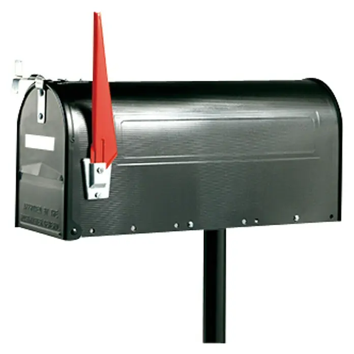 Burg-Wächter Briefkastenständer 893 - Höhe: 1.500 mm, Passend für: Burg-Wächter Mailbox 891/892 - Briefkasten in Schwarz mit roter Fahne für eingehende Post. Wetterfest und langlebig für den Außenbereich.