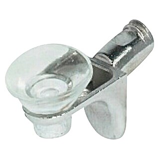 Stabilit Soporte para estantes de cristal (5 mm, Plateado, Zinc fundido)