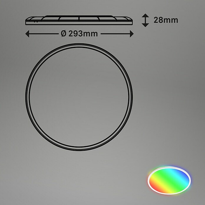 Briloner LED-Panel rund mit Backlight (Ø x H: 42 x 3 cm, 22 W, Neutralweiß) | BAUHAUS