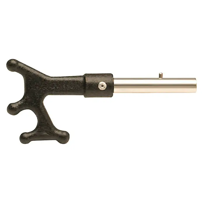 Adaptador a rosca - Metal - Vista del producto del horquilla de chumacera con soporte. Ideal para remo y deportes acuáticos, robusto y fiable.\n