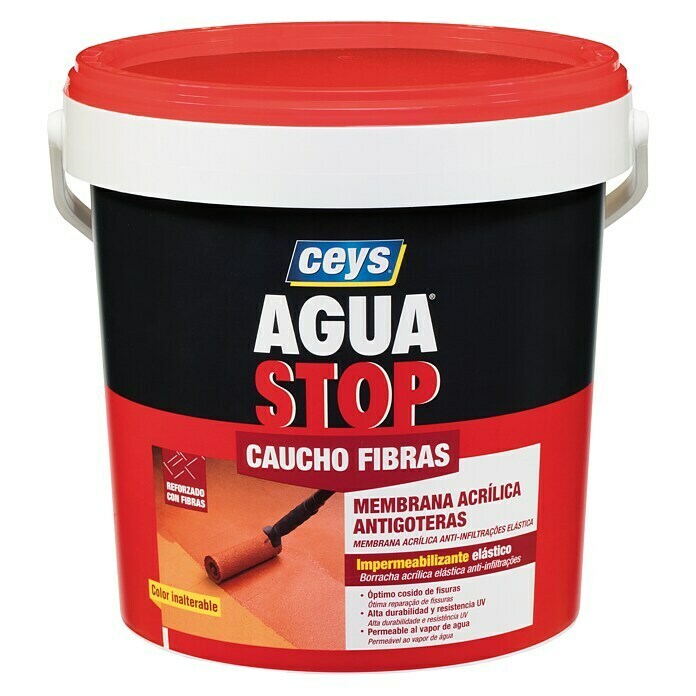 Ceys Impermeabilizante caucho acrílico Agua Stop (Terracota, 5 kg)