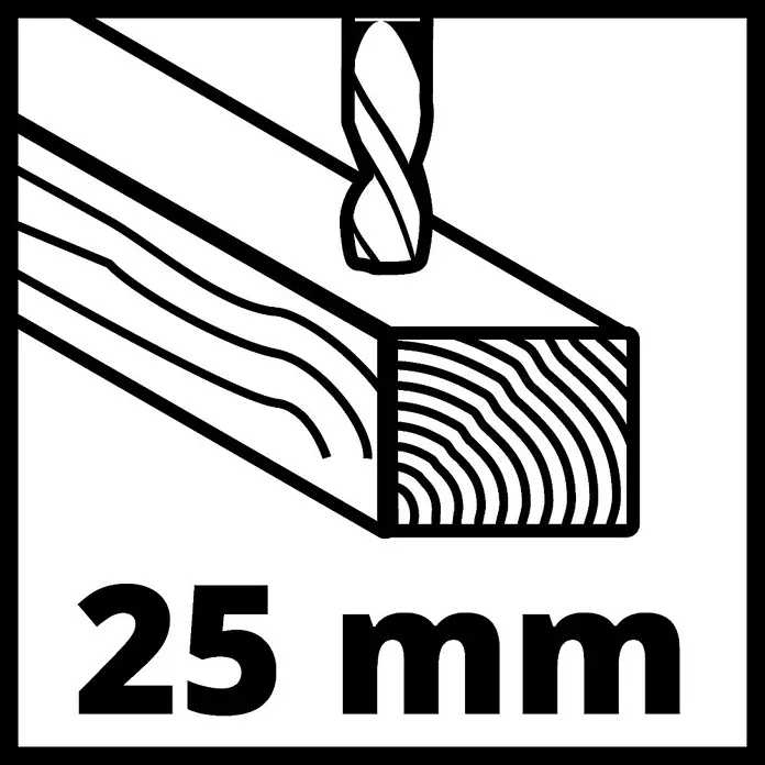 Einhell Classic Schlagbohrmaschine TE-ID 500 E - 550 W, Schnellspannbohrfutter - Symbol für Holzbohrer mit einer Stärke von 25 mm, geeignet für Holzbearbeitungsprojekte.