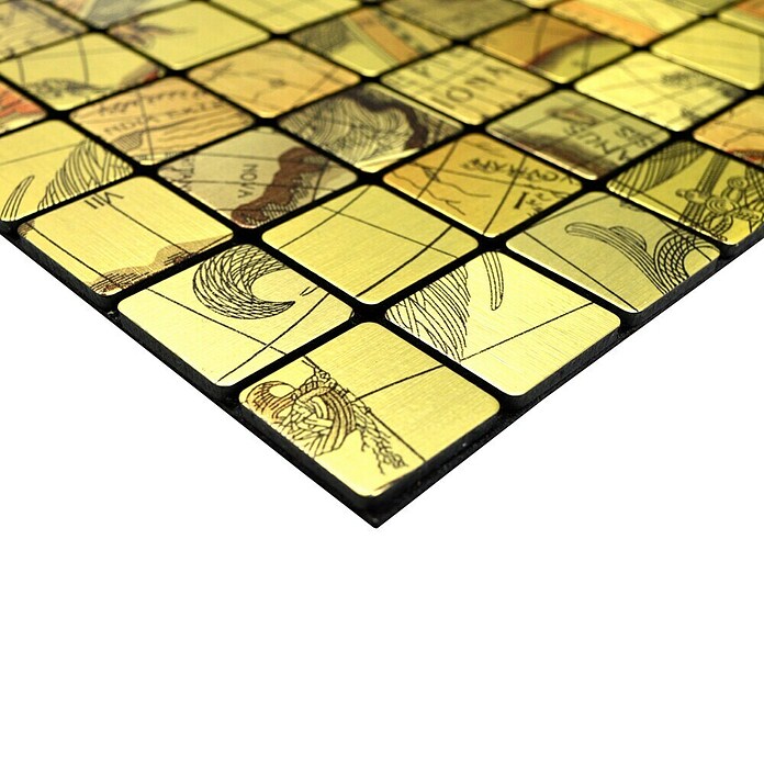 Zelfklevend mozaïek SAM 4MAP25G (29 x 29 cm, Metaal, Goud)