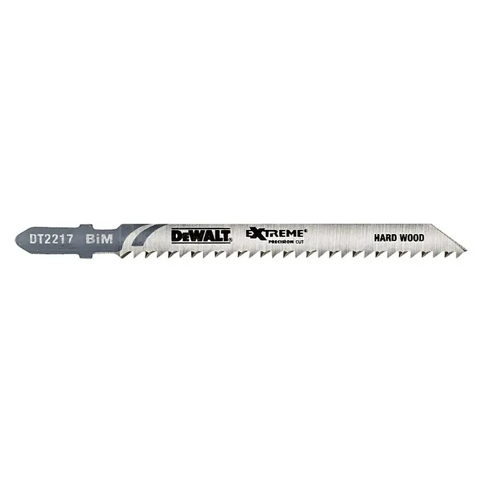 DeWalt Hoja de sierra de calar DT2217-QZ - 3 pzs. - Hoja de sierra de calar DeWalt DT2217 BIM, diseñada para madera dura, asegurando cortes precisos. Ideal para tareas de carpintería.