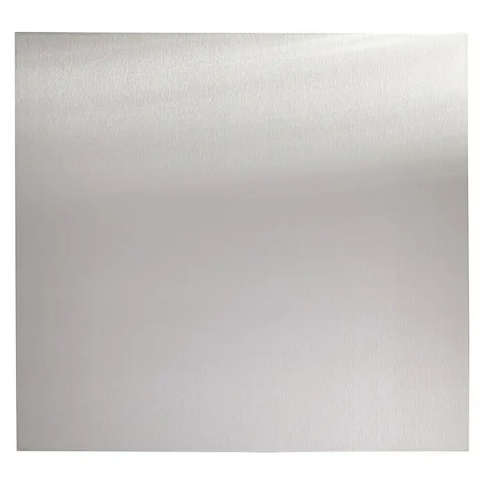 Mottez Protector de pared de cocina - Gris, 60 x 65 cm, Acero - Pieza metálica cuadrada plateada con textura cepillada para diversas aplicaciones.