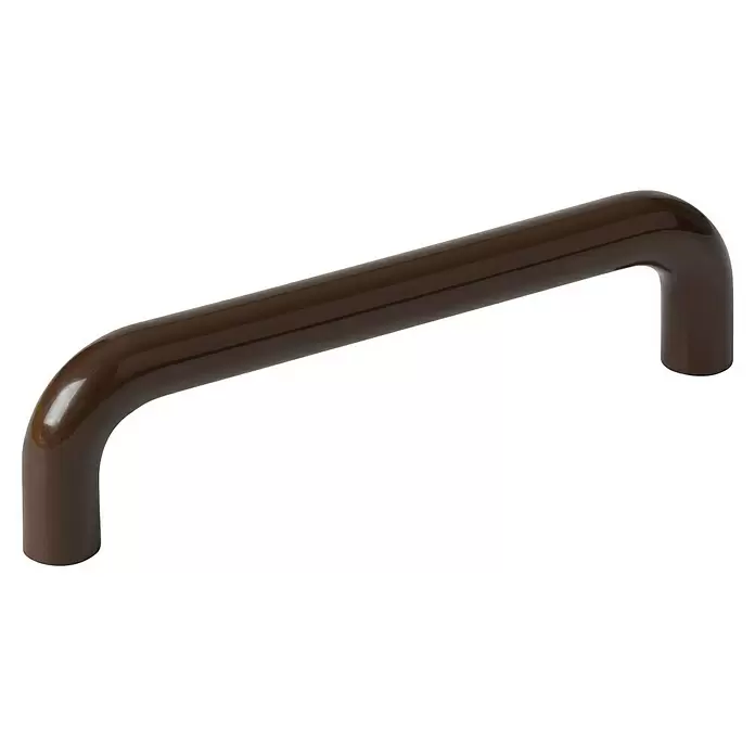 Walteco Möbelgriff Iza - Lochabstand: 96 mm, Kunststoff, Braun - Dunkelbrauner, glänzender U-förmiger Griff.