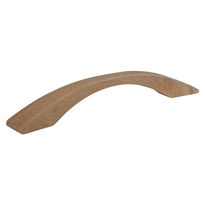 Walteco Möbelgriff Bondy - Lochabstand: 128 mm, Holz, Holz-Optik - Gebogener heller Holzgriff.