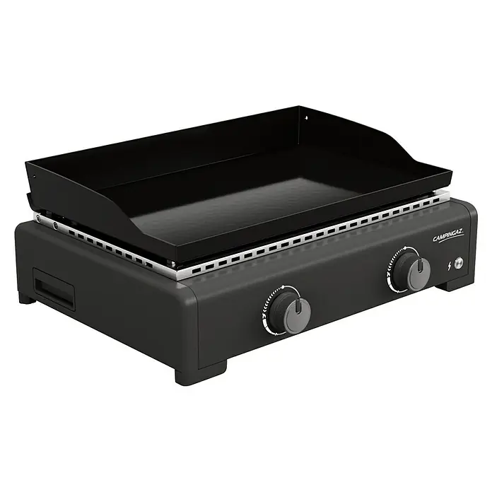 Campingaz Barbacoa de gas Othello - Superficie de la parrilla (An x Pr): 58 x 36 cm, 6 kW, Número de quemadores: 2 - Plancha Campingaz con dos mandos de control.