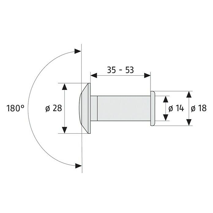 Abus Türspion 2300Türstärke: 35 mm - 53 mm, Messing Unknown