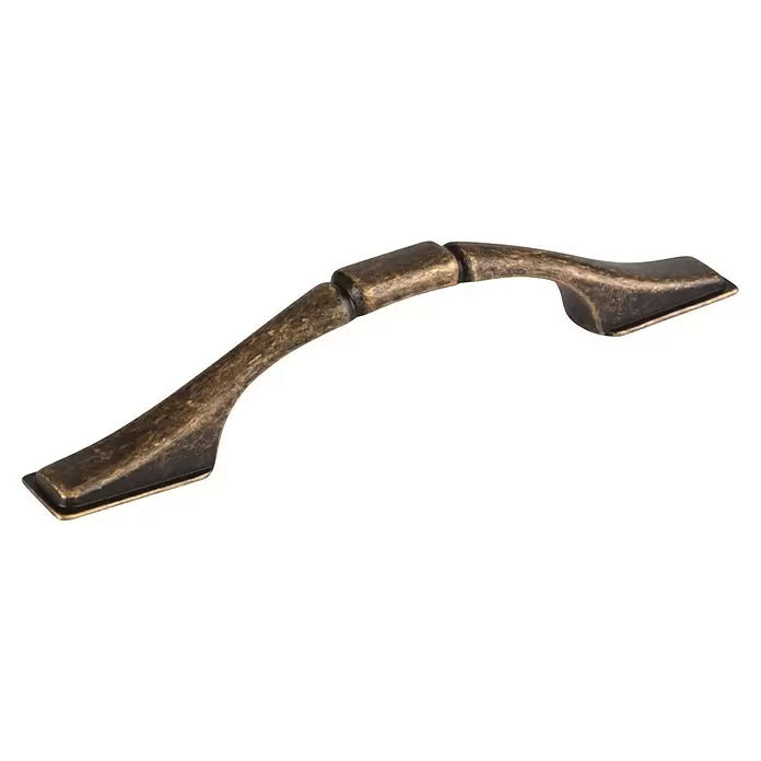 Walteco Möbelgriff Haiti - Lochabstand: 76 mm, Sonstige, Brüniert - Dunkler bronzefarbener gewölbter Schrankgriff mit segmentiertem Design.