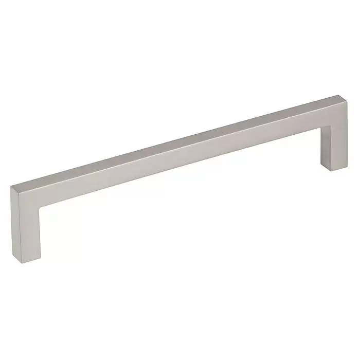 Walteco Möbelgriff Prisma - Lochabstand: 128 mm, Sonstige, Edelstahl-Optik - Gebürsteter Metallschrankgriff mit rechteckigem Stangendesign.