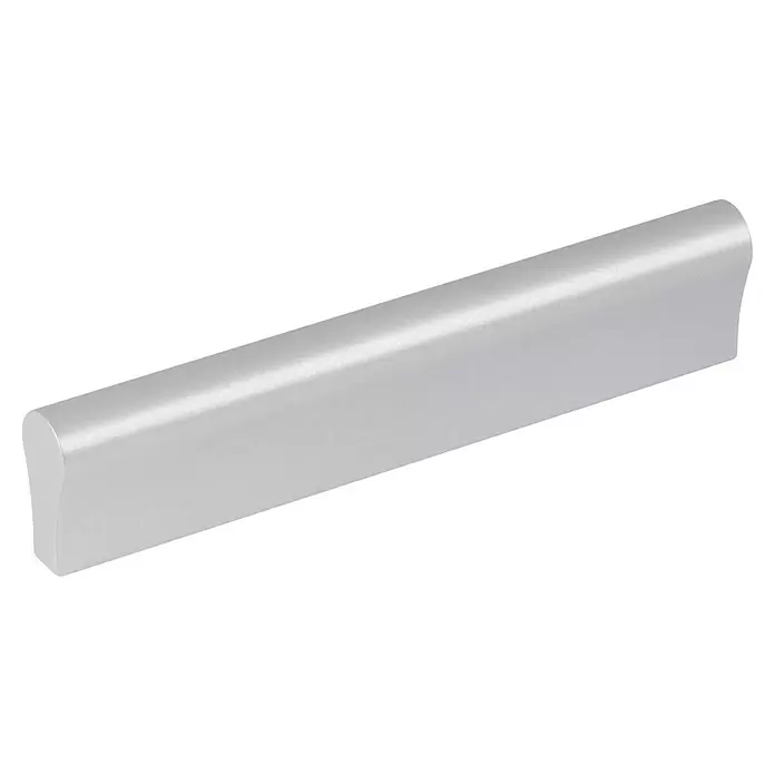 Walteco Möbelgriff Soria - Lochabstand: 96 mm, Aluminium, Verchromt matt - Schlanker, silberfarbener Schrankgriff mit abgerundetem Profil.