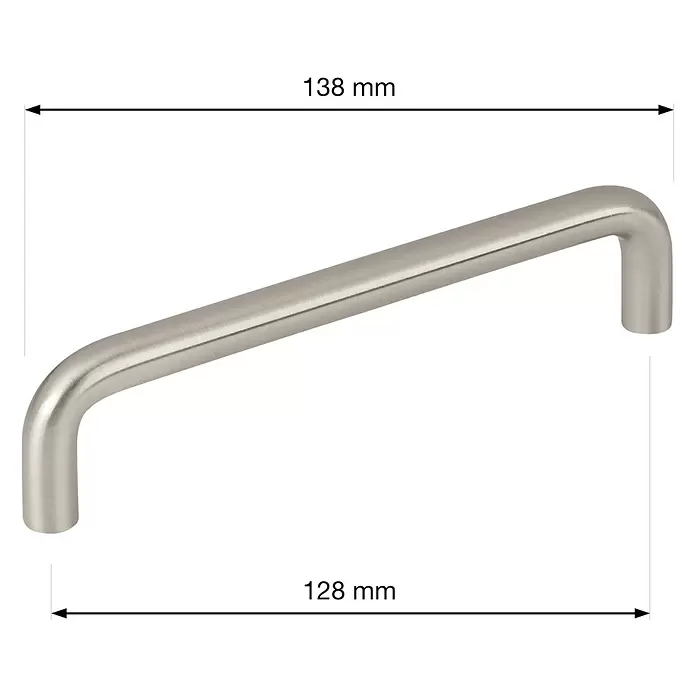 Walteco Möbelgriff Ceppo - Lochabstand: 128 mm, Sonstige, Edelstahl-Optik - Satinierter Metall-Stangengriff für Schränke oder Schubladen.