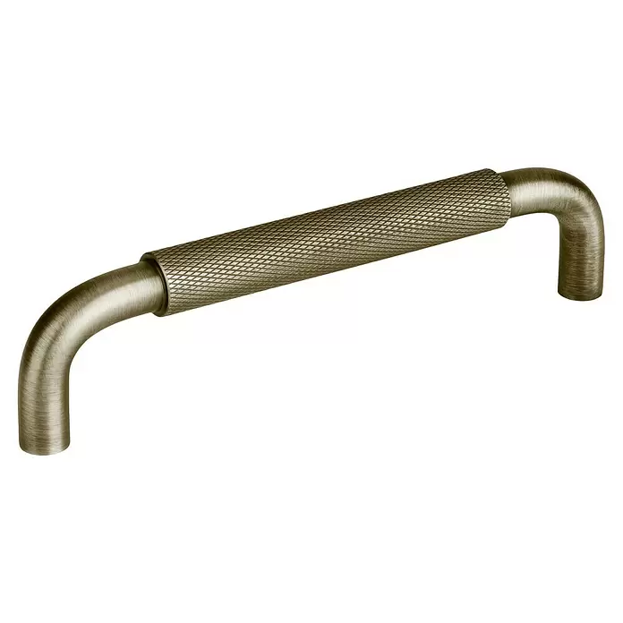 Walteco Möbelgriff Grave - Lochabstand: 128 mm, Aluminium, Bronze - Gebürsteter bronzefarbener Metallgriff mit gerändelter Grifffläche.