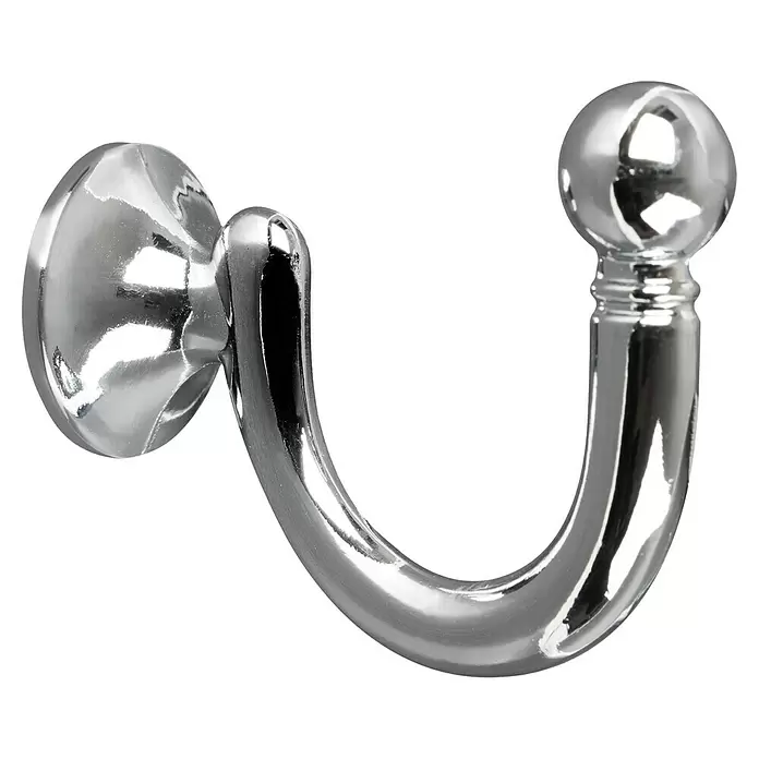Walteco Garderobenhaken Hubert - L x B x H: 42 x 22 x 51 mm, Anzahl Haken: 1 Stk., Verchromt - Polierter Chrom-Wandhaken mit einer dekorativen Kugelspitze.