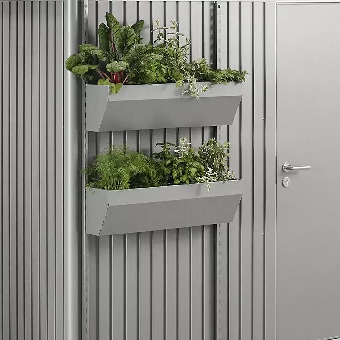 Biohort Pflanzkasten FloraBoard - Länge: 82 cm, Quarzgrau-Metallic - Detailaufnahme