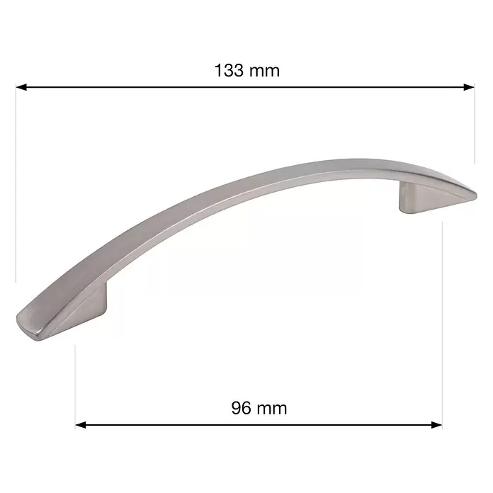 Walteco Möbelgriff Dakota - Lochabstand: 96 mm, Sonstige, Edelstahl-Optik - Gebürsteter silberner Bogengriff für Schubladen und Türen.