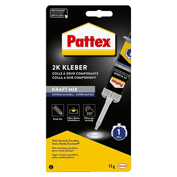 Pattex Kraft-Mix Komponenten-Kleber Extrem Schnell (11 ml)