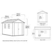 Keter Caseta para jardín Newton Plus 7511 (Medidas ext. (An x Pr): 230 x 350 cm, Plástico, Gris) | BAUHAUS