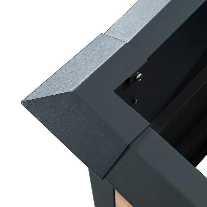Westmann Hochbeet Primus M (50 x 100 x 77 cm, Metall, Anthrazit/Braun) | BAUHAUS