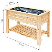 Westmann Hochbeet Emily (65 x 120 x 72 cm, Holz, Natur, Ausstattung Hochbeet: Ablagefläche) | BAUHAUS