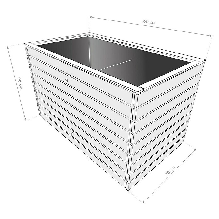 Westmann Hochbeet Asket XL (70 x 160 x 90 cm, Holz, Natur) | BAUHAUS