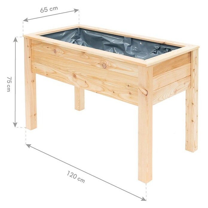 Westmann Hochbeet Emily (65 x 120 x 72 cm, Holz, Natur) | BAUHAUS