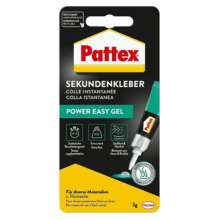 Pattex Sekundenkleber Power Easy  (3 g, Tube)