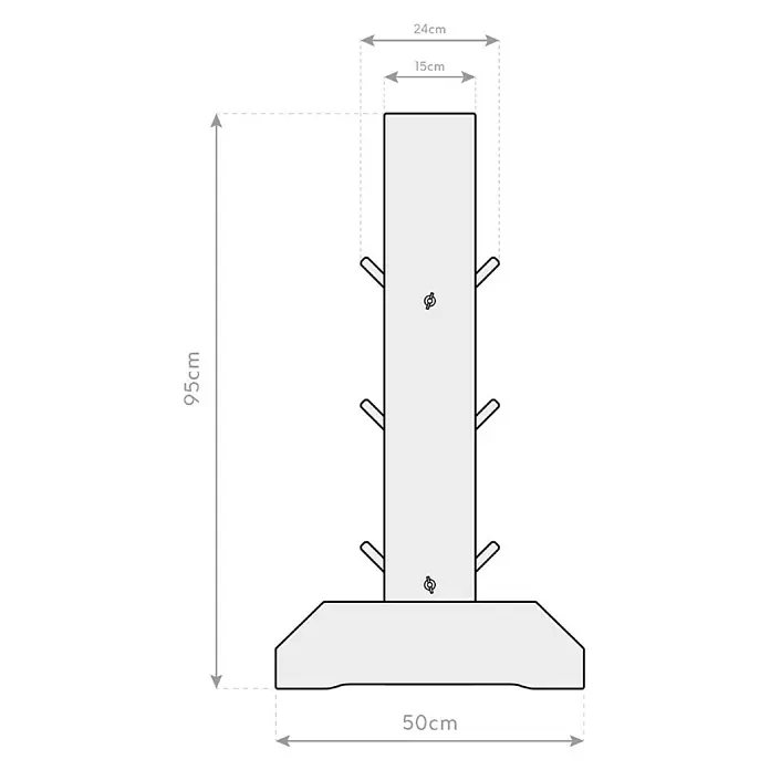 Westmann Kräuterhochbeet Viktoria L mit Rankgitter - L x B x H: 50 x 80 x 95 cm - Produktansicht eines Kratzbaums mit Abmessungen. Perfekt für Katzen zum Spielen und Krallenwetzen.
