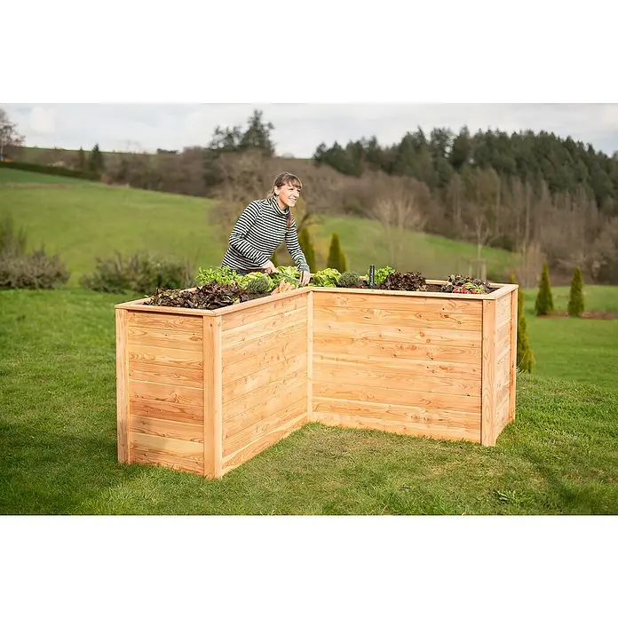 Westmann Hochbeet Klassik L - 170,5 x 170,5 x 84 cm, Holz, Natur - Erhöhtes Gartenbeet aus Holz, ideal für den Anbau von Gemüse und Kräutern im Garten oder auf der Terrasse.