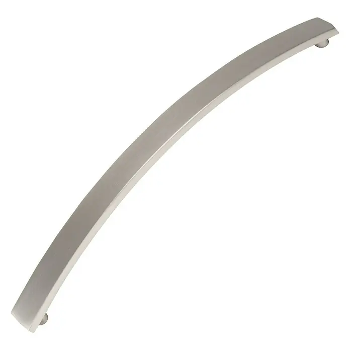 Nesu Tirador para muebles 874025 - L x An x Al: 18 x 1,5 x 2,5 cm, Acero, Distancia entre orificios: 160 mm - Tirador curvo de metal plateado con extremos redondeados para una fácil instalación en muebles o cajones.