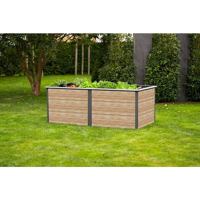 Westmann Hochbeet Primus XL (100 x 200 x 77 cm, Metall, Anthrazit/Braun) | BAUHAUS