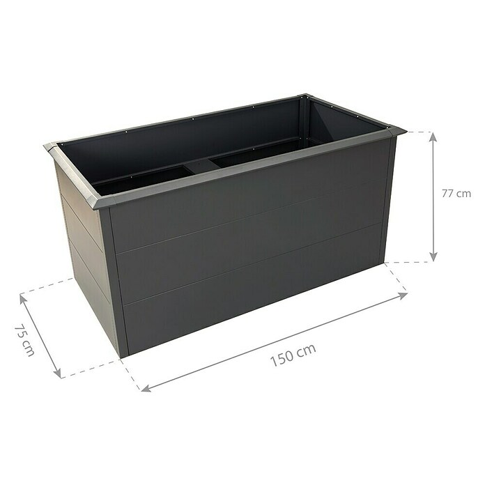 Westmann Hochbeet Primus L (75 x 150 x 77 cm, Stahl, Anthrazit) | BAUHAUS