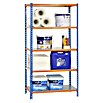 Simonrack Simonclick Metallregal (L x B x H: 30 x 80 x 180 cm, Traglast: 180 kg/Boden, Anzahl Böden: 5 Stk., Blau/Orange)