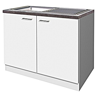 Flex-Well Lucca Spülenunterschrank (B x T x H: 100 x 60 x 85 cm, Weiß)