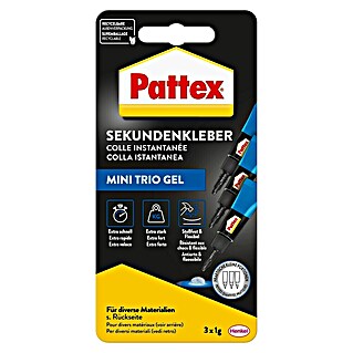 Pattex Sekundenkleber Ultra Gel Mini Trio (1 g, Gelartig, Tube)