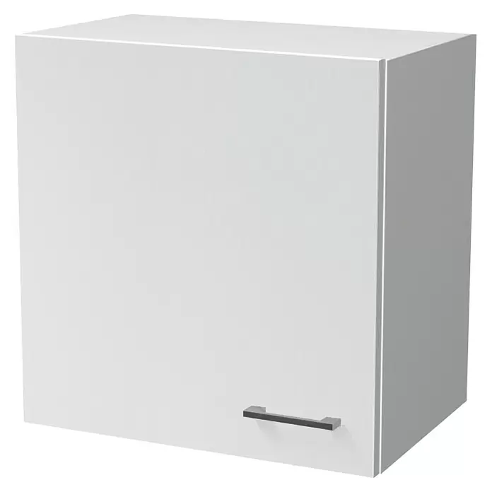 Flex-Well Lucca Küchen-Hängeschrank - B x T x H: 60 x 32 x 54,8 cm, Weiß - Weißer Wandschrank mit horizontalem Metallgriff.