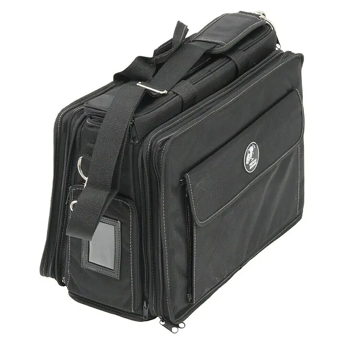 Hepco & Becker Werkzeugtasche Polytex 5852 Technikertasche - L x B x H: 220 x 440 x 330 mm, Polyester - Schwarze Pilotentasche mit Schultergurt und mehreren Fächern für Ordnung und Komfort, ideal für Piloten und Reisende.