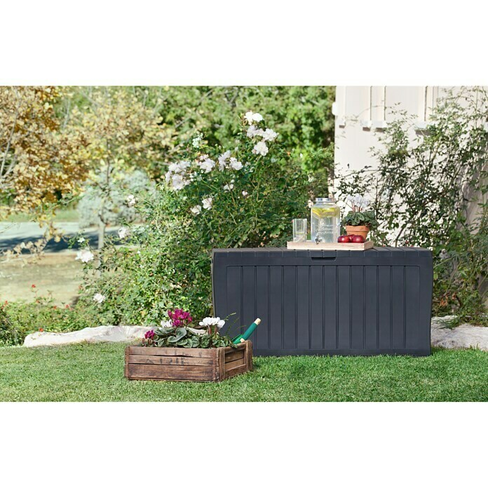 Keter Garten-Aufbewahrungsbox Marvel PlusAnthrazit, 117 x 45 x 57 cm, Polypropylen Use Shot