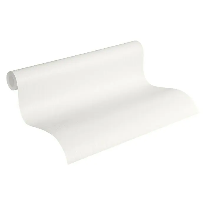 Lutèce Authentic Walls 2 Vliestapete - Weiß, Streifen, 10,05 x 0,53 m - Eine Rolle schlichte, weiße Vliestapete mit leichter Struktur, ideal für moderne Wohnräume und individuelle Gestaltungsmöglichkeiten.