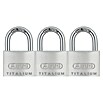 Abus Vorhängeschloss-Set (B x H: 40 x 62 mm, 3 Stk., Titalium-Spezialaluminium)