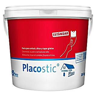 Placo Saint-Gobain Pasta de yeso Placostic Estándar (20 kg, Apto para: Enlucido)