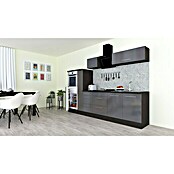 Respekta Premium Composición de cocina (Ancho: 300 cm, Con dispositivos eléctricos, Gris de alto brillo)