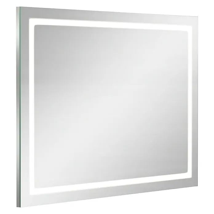 Camargue Espacio LED-Lichtspiegel Vista - 120 x 90 cm - Ein quadratischer Spiegel mit integrierter LED-Beleuchtung, ideal für moderne Badezimmerdesigns.